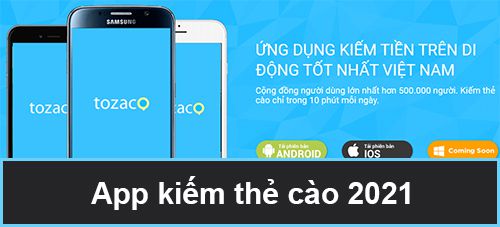 App kiếm thẻ cào 2021 - Tozaco